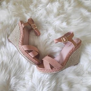 💕 SALE 💕 Blush suede espandrille wedge sandals
